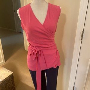 Ann Taylor Sleeveless Wrap Blouse,